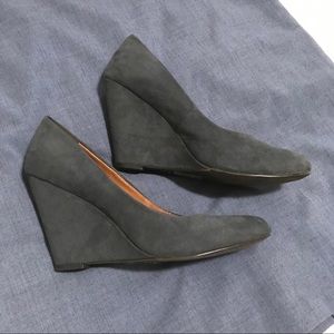 Grey Faux Suede Banana Republic Wedges